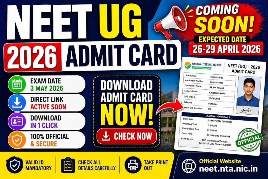 NEET UG Admit Card 2026